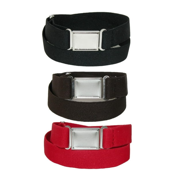 CTM® Kids' Elastic Stretch Belt with Magnetic Buckle (Pack of 3 Colors)