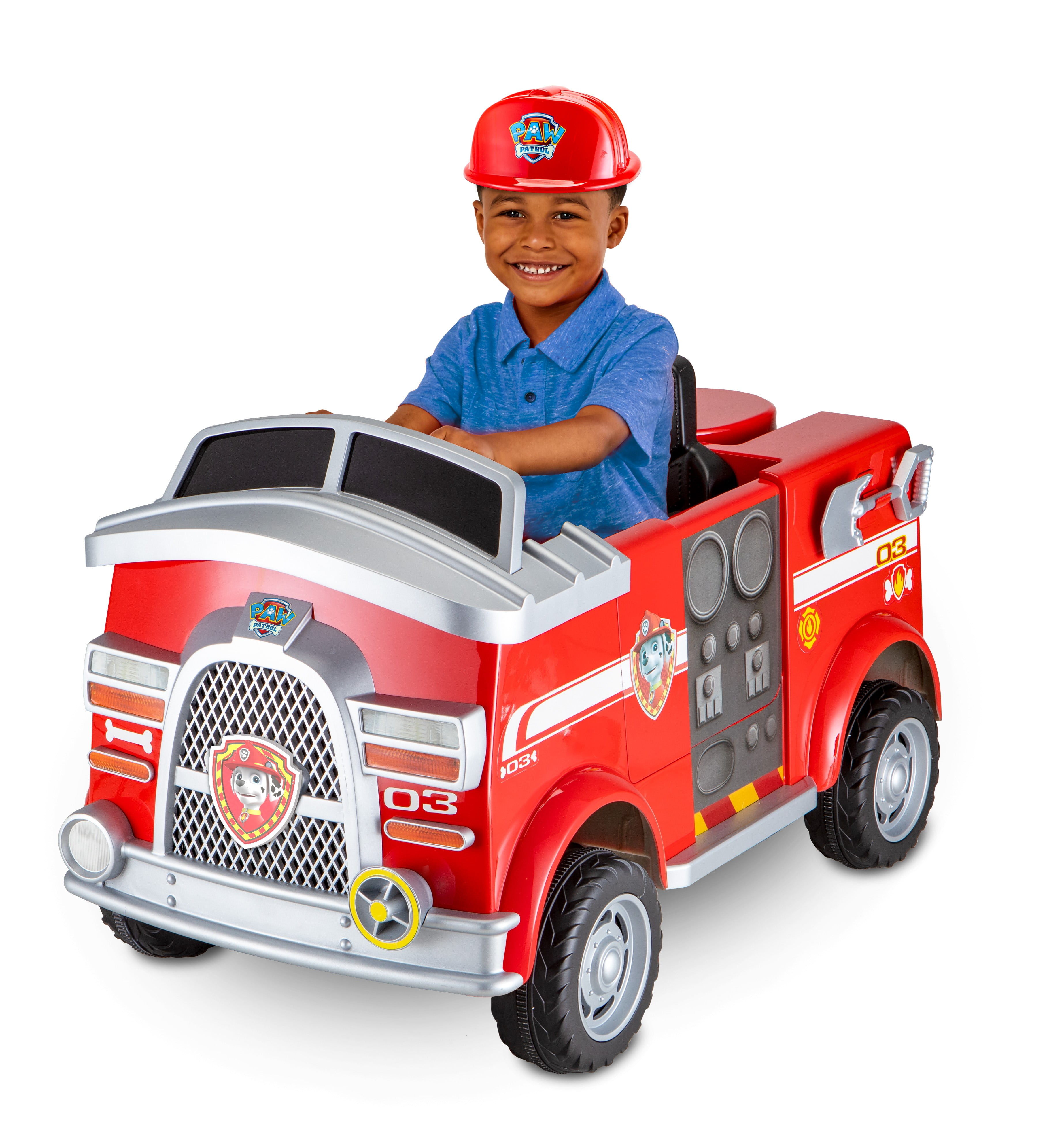 Kid Fire Truck Pretend Toy Ride Paw Patrol TV Character Fireman Car Ride Toys 