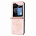 thumbnail image 2 of Decase for Samsung Galaxy Z Flip 5 5G 2023, Luxury Elegant Vintage Retro Butterfly Embossed Premium PU Leather Flip Protective Phone Cover,Galaxy Z Flip 5 Wallet Case with Card Stand, Pink, 2 of 6