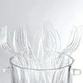 thumbnail image 4 of 100 tenedores, cucharas y cuchillos de plástico desechables: perfectos para eventos y fiestas Juego de cubiertos transparentes de 300 piezas de primera calidad, 4 of 5