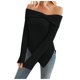 thumbnail image 1 of Elegante jersey blanco con hombros descubiertos para mujer: top sexy de manga larga de punto con un solo hombro, material de poliéster, versátil para ocasiones formales e informales., 1 of 5