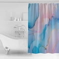thumbnail image 2 of Light Pink Blue Marble Shower Curtain Set ，Waterproof Fabric Shower Curtains Modern Art Abstract Gold Texture Ombre Shower Curtains for Bathroom,Bathroom Decor 54x"78", 2 of 6
