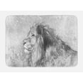 thumbnail image 1 of Animal Bath Mat, Sketchy Hand Drawn Image of Safari Animal Wild Lion Artwork Print, Non-Slip Plush Mat Bathroom Kitchen Laundry Room Decor, 29.5 X 17.5 Inches, Charcoal Grey Black and White, Ambesonne, 1 of 2