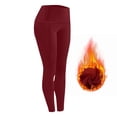 thumbnail image 4 of felwors Leggings with Pockets for Women, High Waisted Buttery Soft Womens Leggings for Gym Yoga Workout (Wine, L), 4 of 4