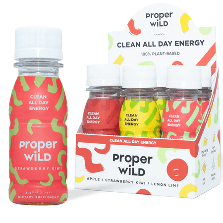 Proper Wild  Natural Clean All Day Energy Shots  Favorites (Variety)  6-Pack