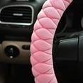 thumbnail image 2 of Fluffy Steering Wheel Cover Soft, Short Plush Pink Steering Wheel Cover for Women with Universal 14.5-15 Inch, 2 of 8