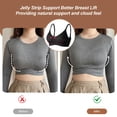 thumbnail image 4 of Bra OEAK para mujer, cuello en V inalámbrico, cuello en V, sin costuras, color negro L, 4 of 8