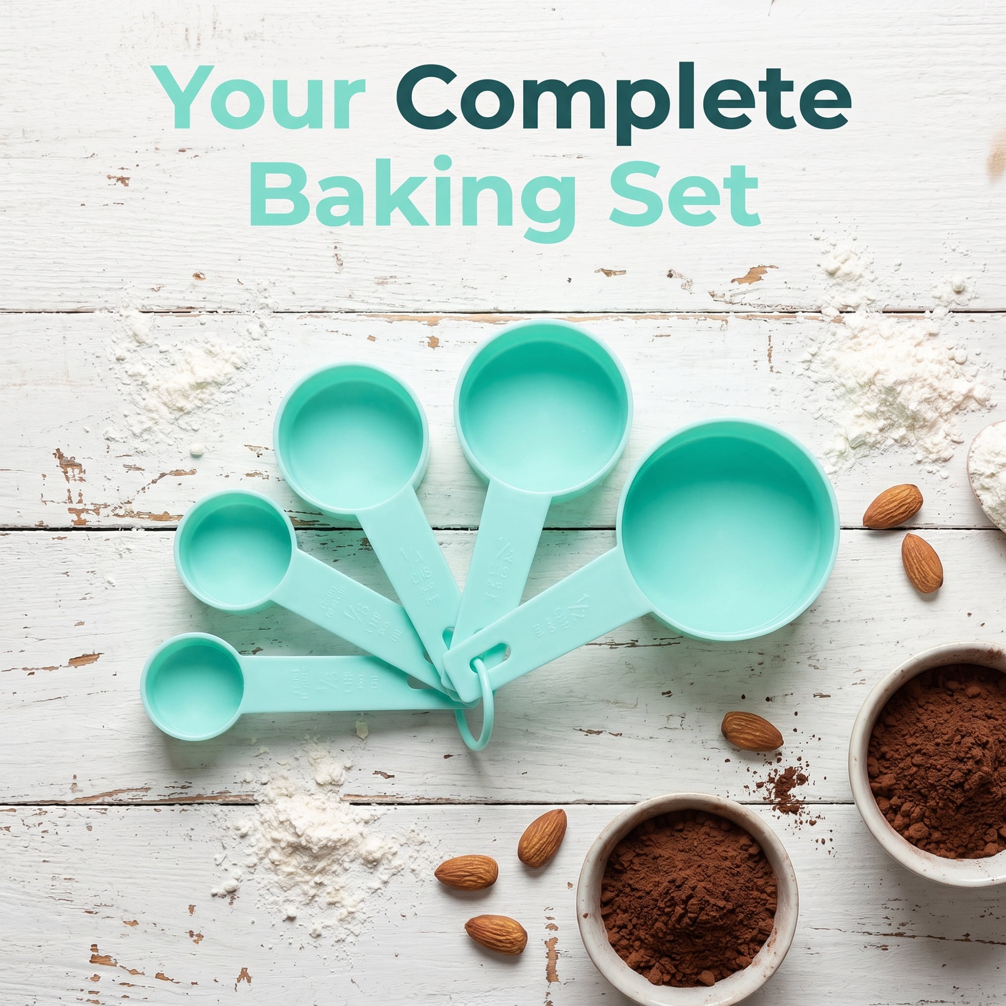 Unique Bargains Plastic Measuring Spoons Set for Cooking and Baking Green 5Pcs