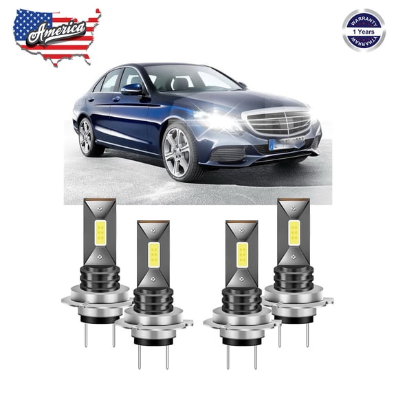 For Mercedes-Benz C250 C300 C350 Combo Headlights,LED High/Low Beam