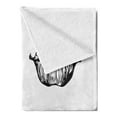 thumbnail image 2 of Kiss Soft Flannel Fleece Throw Blanket, Monochromatic Woman Lips in Various Poses, Cozy Plush for Indoor and Outdoor Use, 50" x 60", Charcoal Grey and White, by Ambesonne, 2 of 5