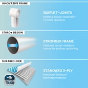 INTEX Rectangular Frame 8ft 6in x 26in Above Ground Swimming Pool with Flow Control Valve