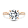 thumbnail image 3 of ESTE ORIGIN 2.50Ct Round Moissanite Cathedral Engagement Ring – Triple Pavé Band, Hidden Halo in 18K Rose Gold for Women, 3 of 7