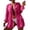 Hot Pink, variant on Women's Sheer Mesh Blouses Knot Front Button Down Shirts Long Sleeve See Through Tops