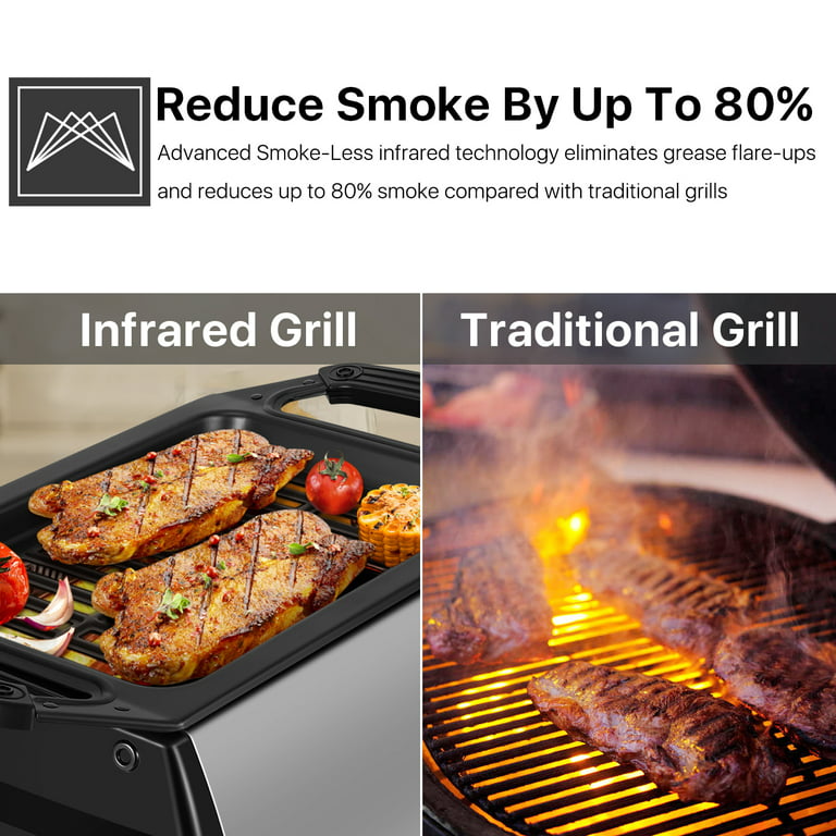 Infrared Smokeless Indoor Grill with Rotisserie Kit, Indoor BBQ