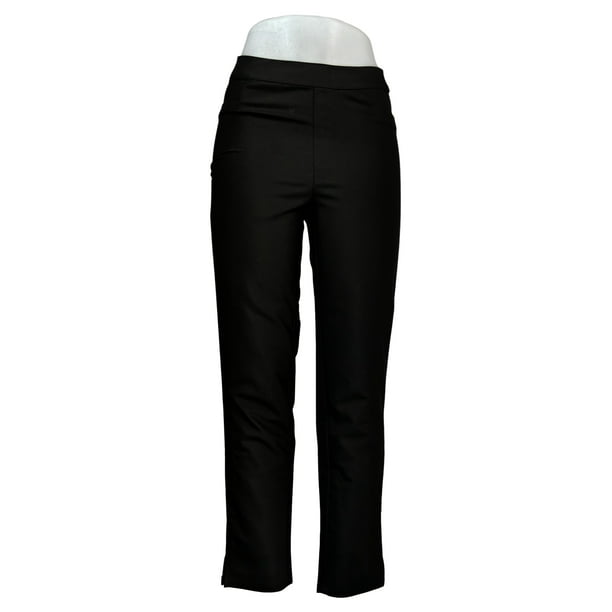 H by Halston Women's Pants Sz 2 Ankle Stretch Gabardine Pull-On Black A366518 Regular Size
