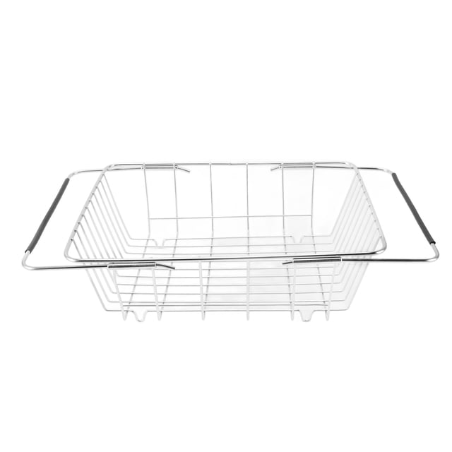 Expandable Freezer Organizer, Flat Bottom Prevent Slipping Drying Rack Freezer Storage Organizer Basket for Shelves