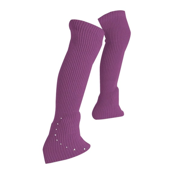 yotijay Ice Skating Leg Warmers Accessories with Rhinestone for Dance Workout Sports Light Purple