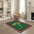thumbnail image 2 of ODIKA 4'x6' Washable Area Rug Baseball Field Sport Scoreboard Design With Diamond Center And Striped Border for Bedroom, Reading Nook, Pet Friendly & Non-Shedding, 2 of 7