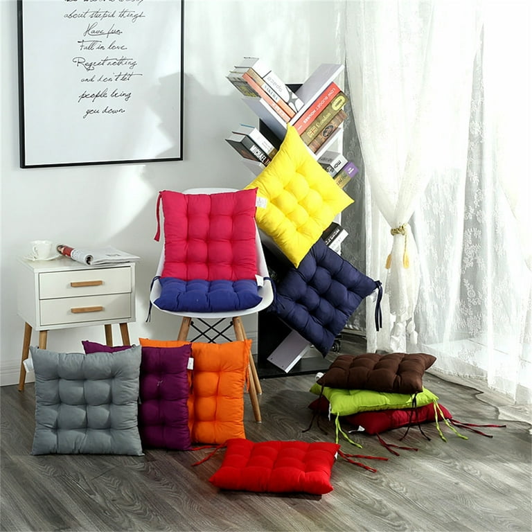 Chair Cushions for Dining Chairs 4 Pack Square Thick Chair Pads with Ties Non Slip Soft and Comfortable Seat Cushion for Kitchen Dining Office Chair 15.7 x 15.7 Walmart