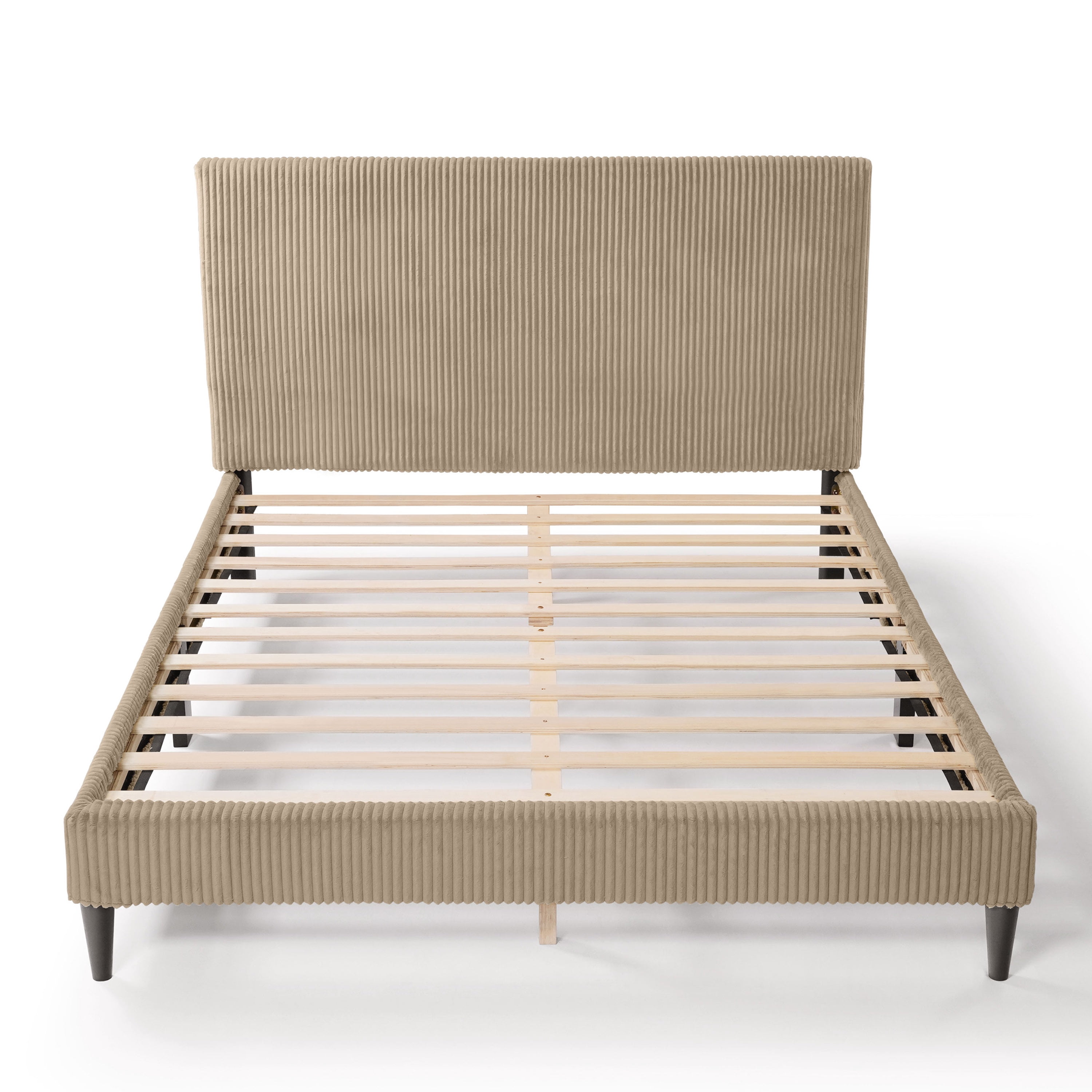 Furniture of America Colly Adult Queen Chenille Fabric Upholstered Platform Bed, Brown