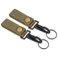 thumbnail image 1 of Unique Bargains Belt Keeper Key Ring, Nylon Webbing Strap Hanging Gear Buckle with Snap Key Holder, Khaki 2 Pack, 1 of 6