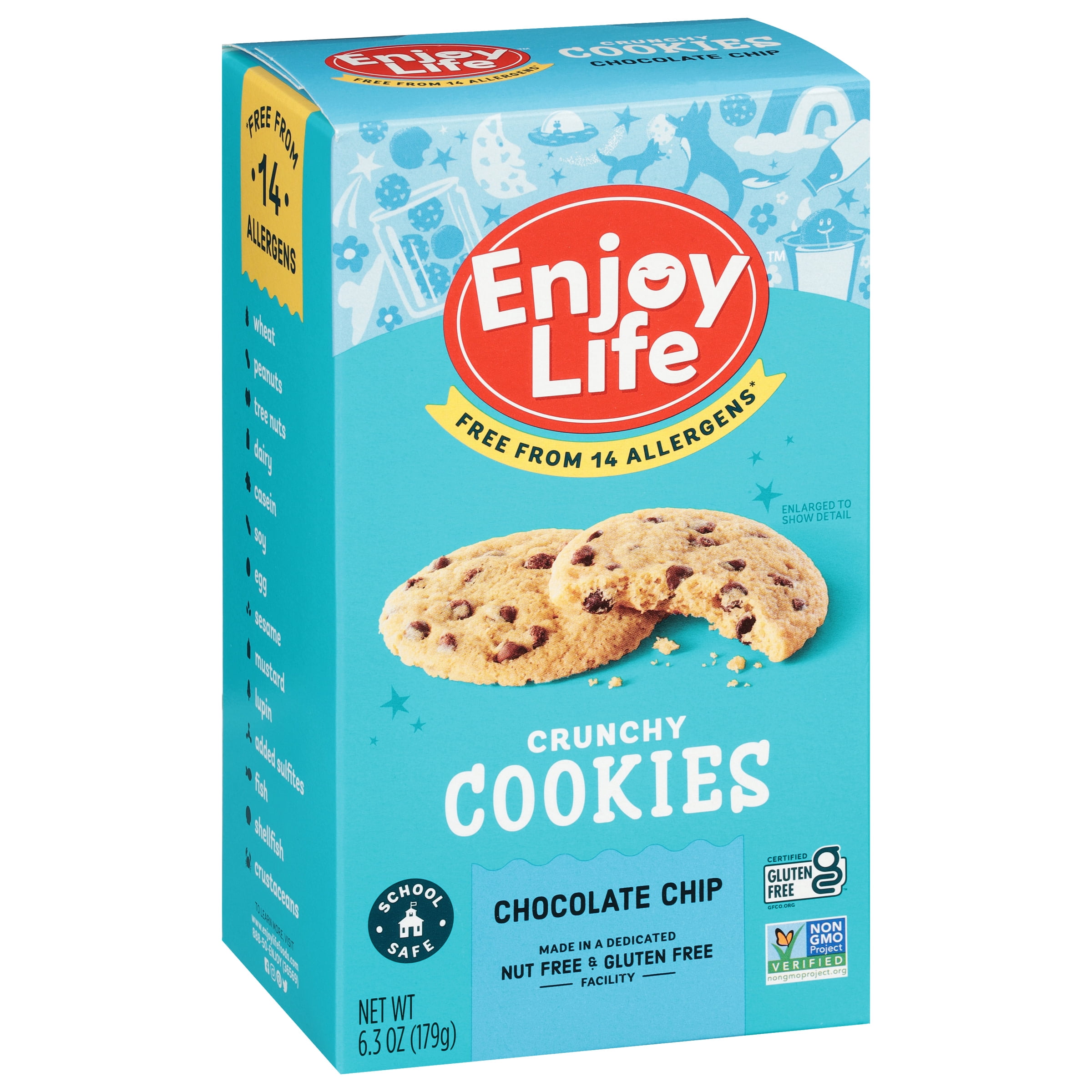 Crunchy Chocolate Chip Cookies 1.09 oz (Pack of 6), SnackMagic