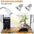 thumbnail image 4 of Tortoise Heat Lamp, Reptile Heat Lamp Tortoise Heat Light Basking Lamp With 2 * 50 W Bulbs, UVA UVB E27 Reptile Basking Lamp With 360° Swivel Clamp Stand For Turtle Snake Frog (White), 4 of 7