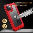 thumbnail image 2 of iPhone 13 Case, [Military Grade Shockproof] [Hard Carbon Fiber Back] [Soft TPU Bumper Frame] Anti-Scratch, Fingerprint Resistant,Protective Phone Case for iPhone 13, 6.1 Inch, Red, 2 of 14