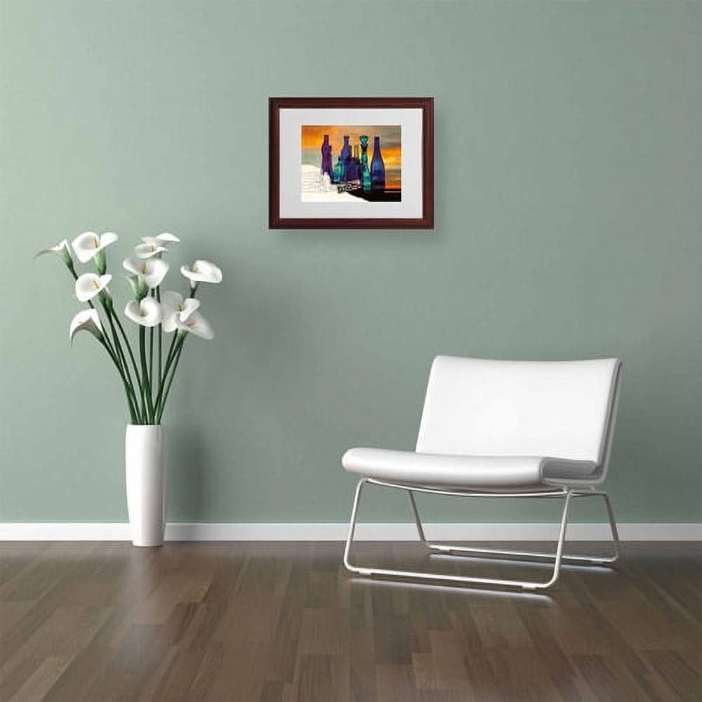 Trademark Fine Art "Blue Sunset by Numbers" by Roderick Stevens, Wood Frame