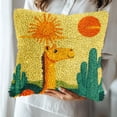 thumbnail image 5 of DIY Latch Hook Pillow Cover Kits Camel and Cactus with Sunset Stamped Handamade Pillowcase Crochet Yarn Hook and Latch Emboridery Throw Pillow for Home Sofa Decor 43x43cm(4), 5 of 8