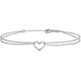 thumbnail image 3 of Real 14kt White Gold Double Strand Heart 9in Plus 1in ext. Anklet; 9 inch; for Adults and Teens; for Women and Men, 3 of 10