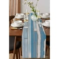 thumbnail image 2 of Table Runners 108 Inches Long Dress Scarves, Blue Wood Grain Farmhouse Coffee/Dining/Kitchen Table Runner for Living Room, Farmhouse Vertical Stripes Distressed Plank 13x108 Inch, 2 of 7
