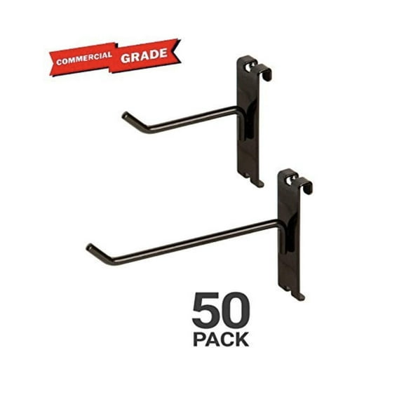 Gridwall Hooks Combo Pack of 25 - 4" Gridwall Hooks   25 - 6" Gridwall Hooks - Black Finish
