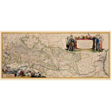 Historic Map - Danube Germany River Course - Blaeu 1681 - Vintage Wall Art