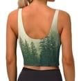 thumbnail image 4 of Picia Fog Forest Sports Bra for Women,Padded Strappy Sports Bras Medium Support Yoga Bra with Removable Cups,Running Yoga Bra-Large, 4 of 9
