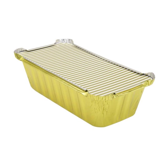 KitchenDance Disposable Aluminum Closable Loaf Pans with Lids - 2 Pounds Aluminum Foil Pans for Cakes, Cobblers - Baking Pans Perfect for Baking, Storing, Preparing Food - 1850 (Gold, 1000)