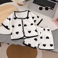 thumbnail image 2 of newwalpole Girls Pajamas Short Sleeve 2Piece Button Down Summer PJs with Pockets for Kids Soft Sleepwear 6-16 Years (White, 18-24 Months), 2 of 3