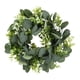 thumbnail image 1 of s de sándalo, de hojas verdes de 12 "para Primavera Verano todas las estaciones, colgante de pared de guirnalda para exteriores Sunnimix Puerta delantera colgando corona, 1 of 8