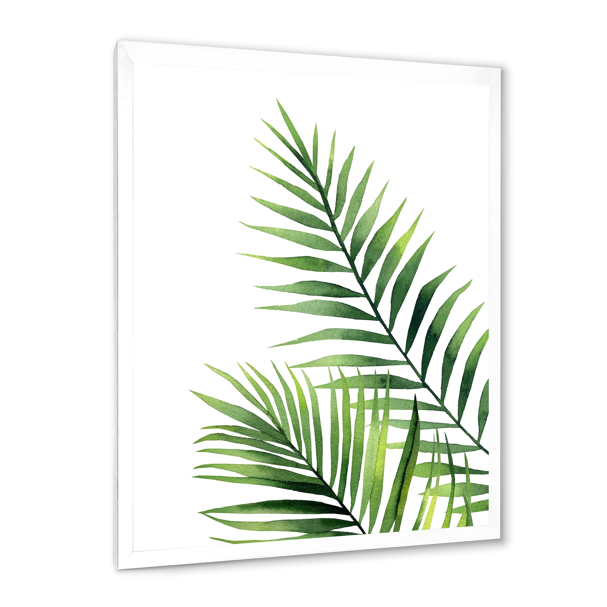 Designart 'Fern Plant Leaves Detail III' Farmhouse Framed Art Print