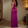 thumbnail image 3 of Bbyeadc Formal Dresses for Women Cocktail Evening Wedding Guest Dress Tight Waist Backless High Slit Bodycon Maxi Dress,Purple (XL), 3 of 6