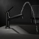 thumbnail image 4 of Lavabo con Grifo Extraíble Rociador, Grifo Mezclador de Lavabo con Un Orificio Y Una Manija para Agua Fría Y Caliente con Gira Negro Macarena Fregadero de lavabo caliente y frío, 4 of 8