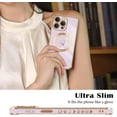 thumbnail image 4 of ZUKKASHAN Magnetic Case for iPhone 15 Pro [Compatible for MagSafe], Soft Silicone Protective Phone Case Cute Gold Love Heart Pattern Shockproof Bumper Cover for iPhone 15 Pro, 4 of 5
