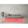 thumbnail image 3 of Ahgly Company Machine Washable Indoor Round Abstract Red Modern Area Rugs, 8' Round, 3 of 4