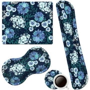 Ergonomic Keyboard Wrist Rest Pad+ Butterfly Wrist Support Cushion+ Square Mouse Pad+ Cup Coaster, Gel Memory Foam Blue
