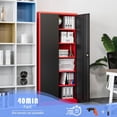 thumbnail image 4 of Yizosh Metal Garage Storage Cabinet with Lock Doors and 5 Shelves,- 71" Heavy Duty Steel Locking Tool Cabinet for Garage,Office,School (Red Black), 4 of 8
