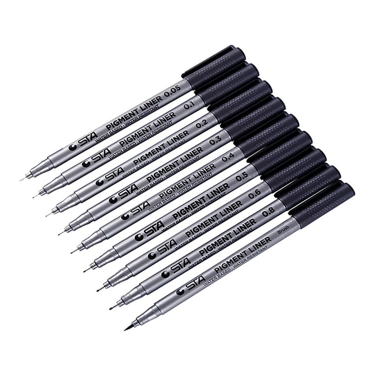 Mortilo Pen Dyvicl Pens Ink Manga Anime Fine Bullet Artist Illustration for Drawing Tip 2.5ml Writing Office Stationery Grey Home & Garden Gift, Size