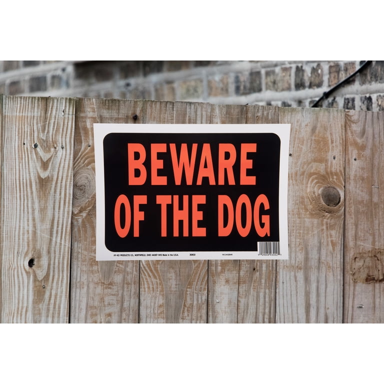 HY-KO Beware of the Dog Sign 8.5 x 12 inch Plastic Outdoor Warning