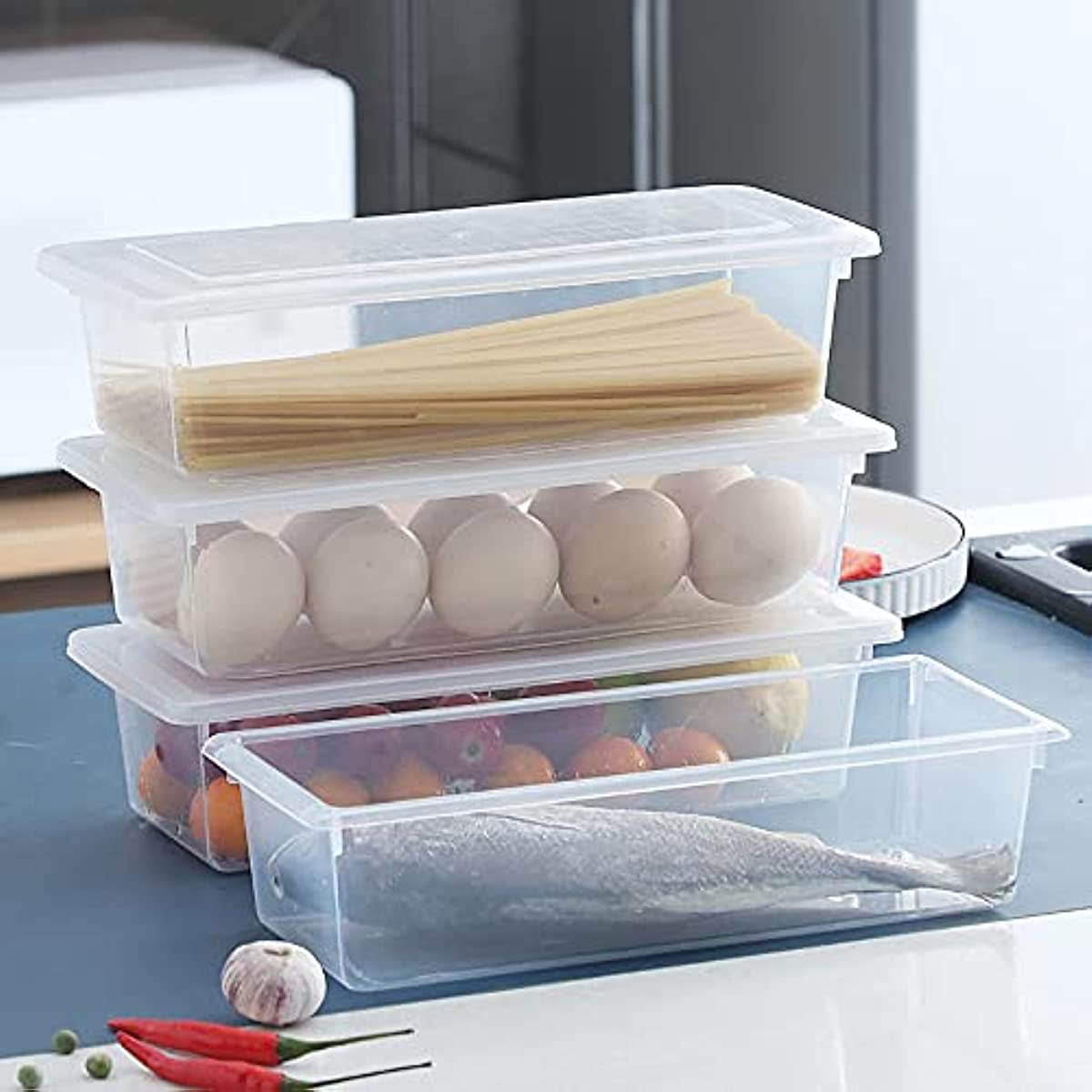 Ninesung 6 Pack Food Storage Containers for Fridge, 1.5L Produce