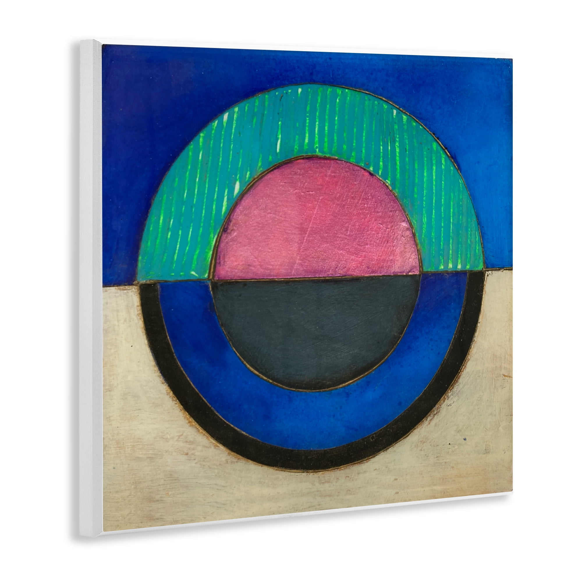 Stupell Industries Blue Toned Distressed Circle Wall Plaque Art, design by Matthew Finger