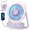 Lighted Purple, variant on Portable Desk Fan with LED Light, USB Rechargeable Personal Fan, Ultra Quiet 5-Speed Fan, 180° Adjustable Foldable Design, Digital Power Display, Mini Desktop Fan for Office, Bedroom, Home, Travel